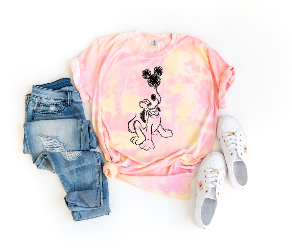 Pluto at the park tie dye shirt