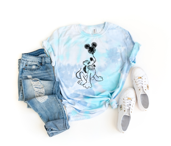 Pluto at the park tie dye shirt