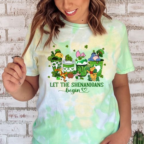 Let The Shenanigans Begin Pooh St. Patrick’s Day Tie Dye Shirt