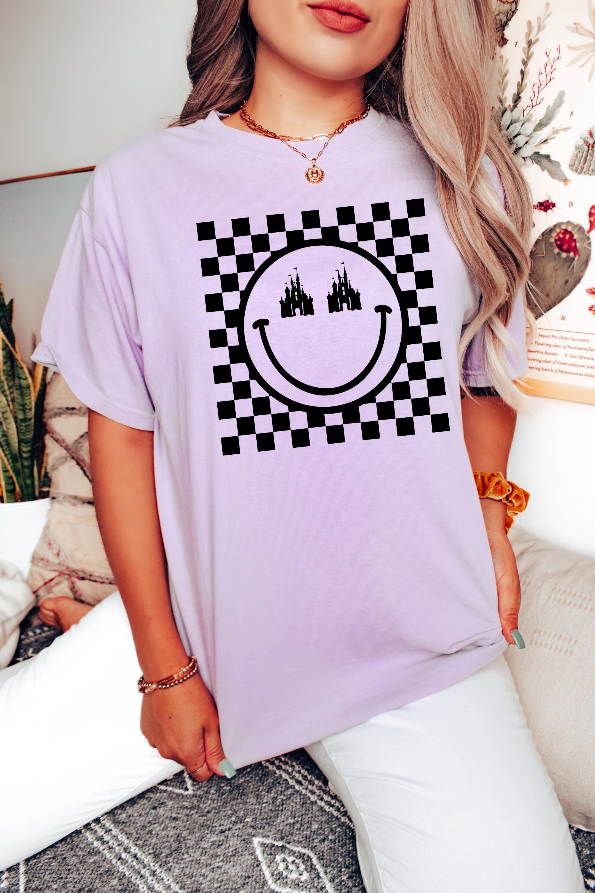 Disney castle smiley face shirt