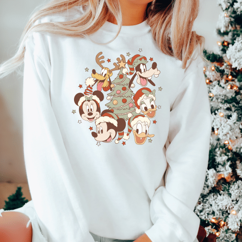 Retro Christmas Mickey & Friends Sweatshirt