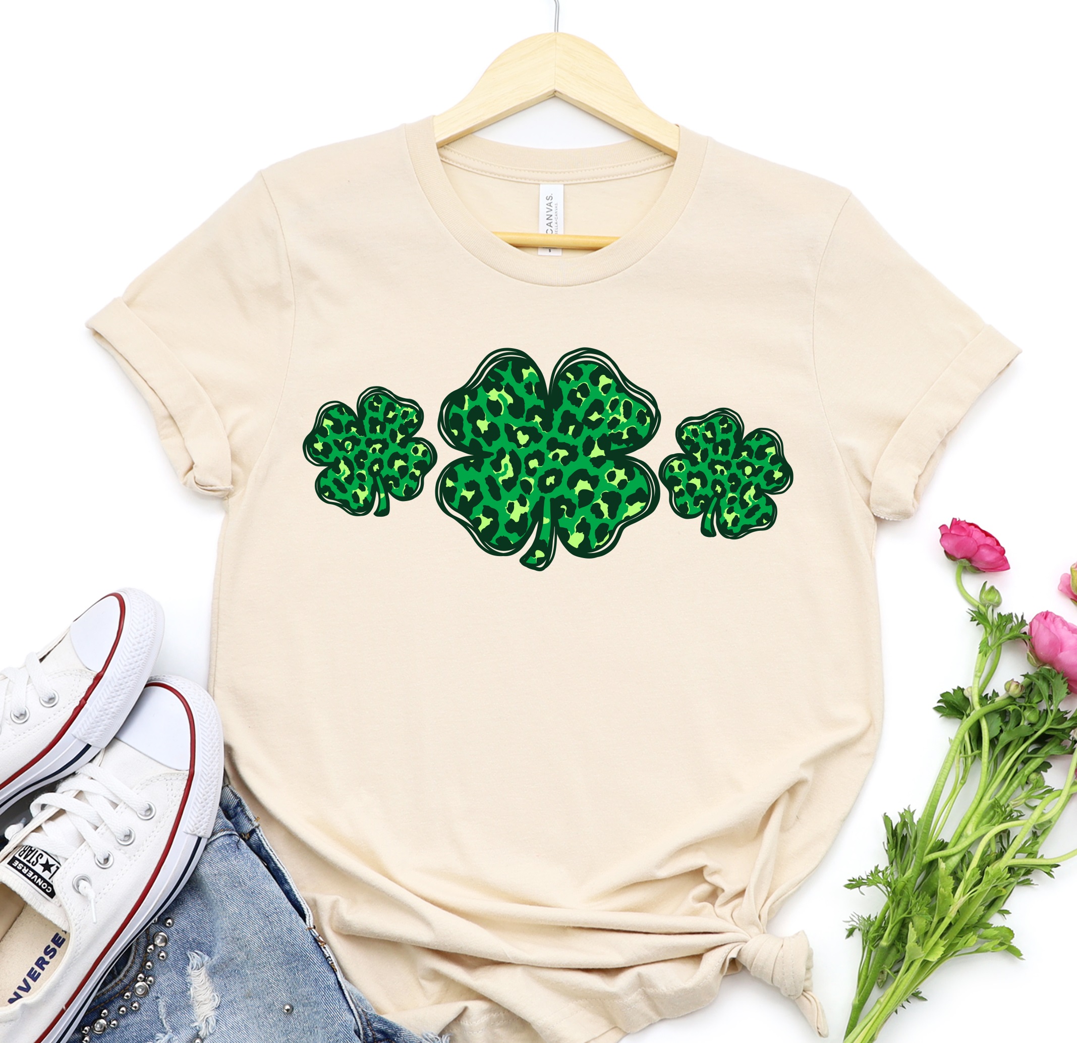 Trio Leopard Shamrock shirt