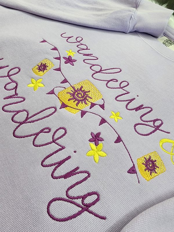 Wandering & Wondering Rapunzel Embroidered Sweatshirt