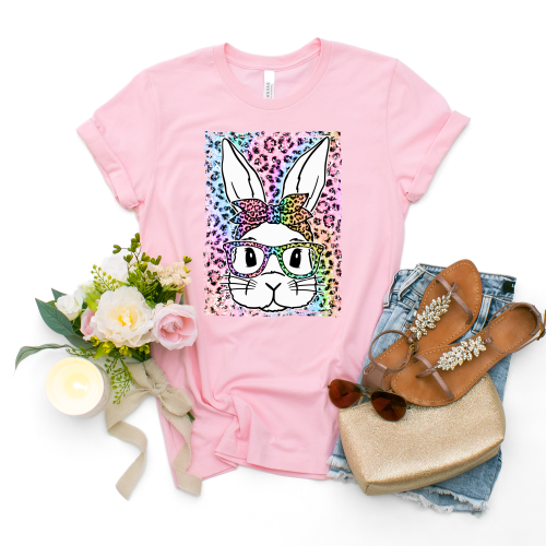 Leopard Easter Bunny With Glasses Shirt-Toddler & Youth