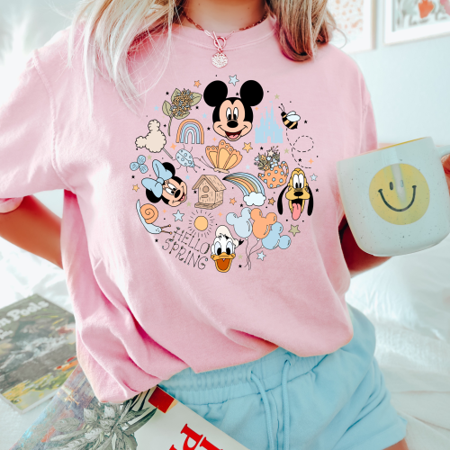 Mickey Hello Spring Comfort Colors Shirt