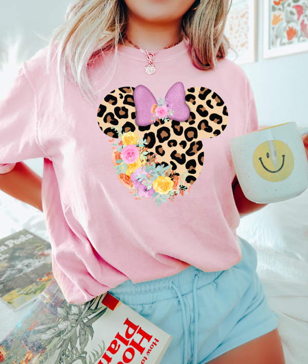 Minnie Mouse Floral Leopard Shirt