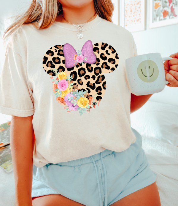 Minnie Mouse Floral Leopard Shirt