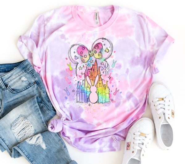 Minnie Mouse Easter Castle Tie Dye Shirt