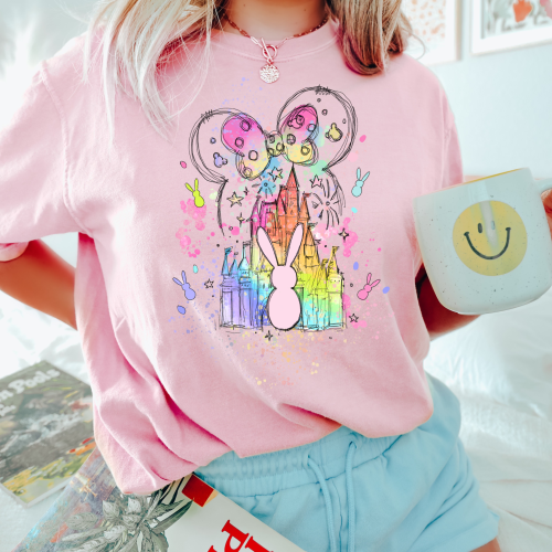 Minnie Mouse Easter Castle Comfort Colors Shirt