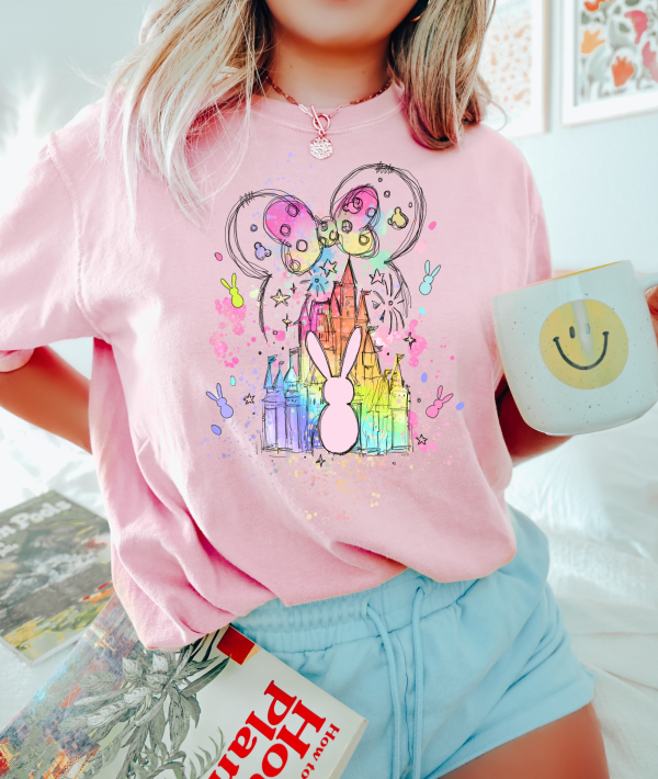 Minnie Mouse Easter Castle Comfort Colors Shirt