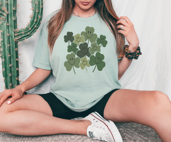 Smiley Face Clovers St. Patrick's Day Shirt