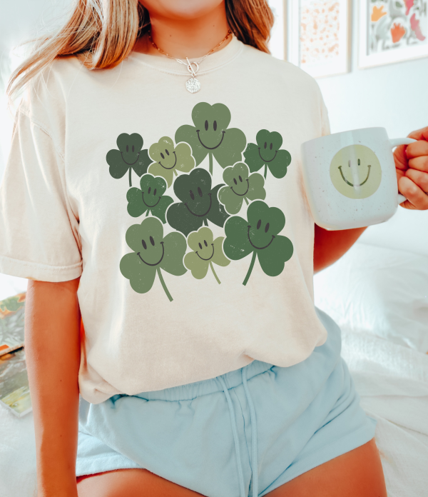 Smiley Face Clovers St. Patrick's Day Shirt