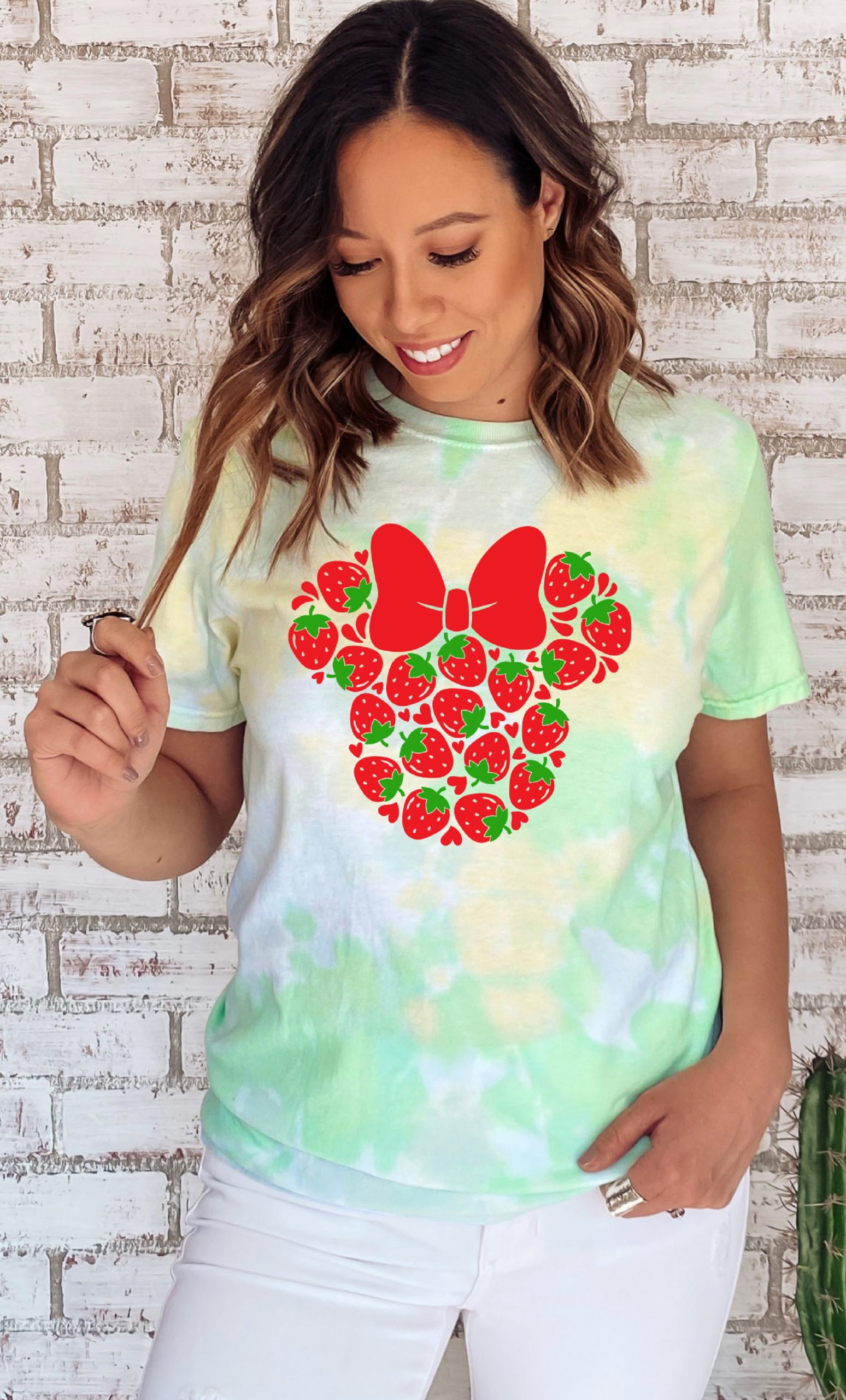 Strawberry Minnie Mouse Tie dye shirt