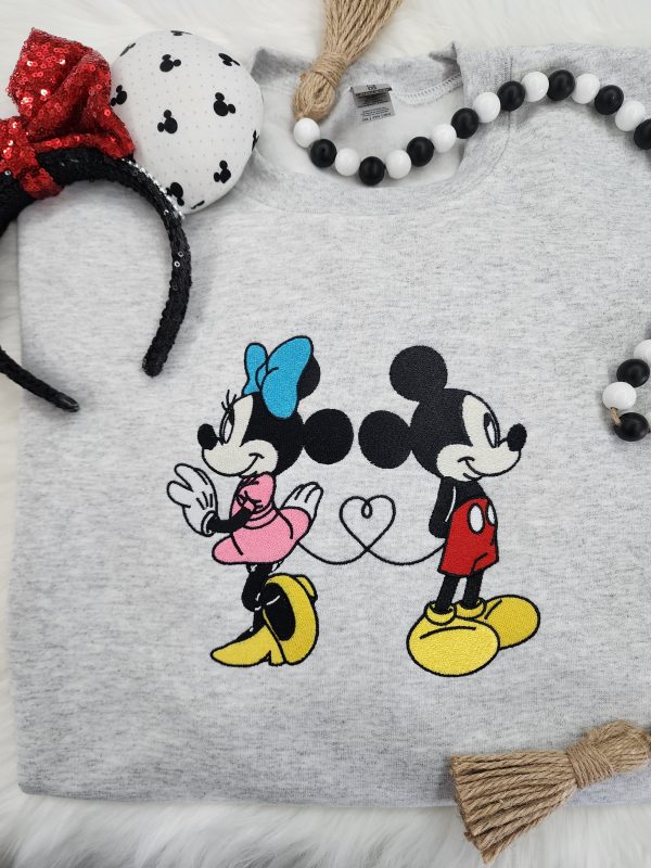 Mickey & Minnie Love Embroidered Sweatshirt