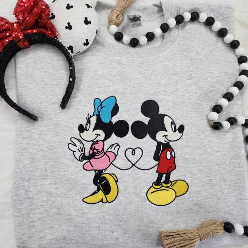 Mickey & Minnie Love Embroidered Sweatshirt