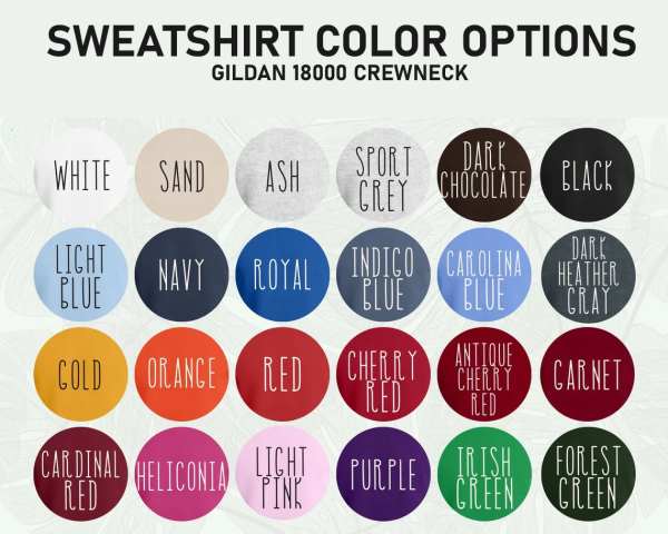 EMBROIDERY SWEATSHIRT COLORS