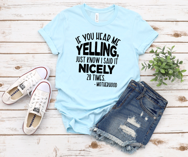 If You Hear Me Yelling, Just Know I Said it Nicely 28 Times Shirt