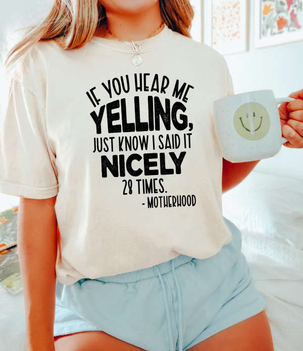 If You Hear Me Yelling, Just Know I Said it Nicely 28 Times Comfort Colors Shirt