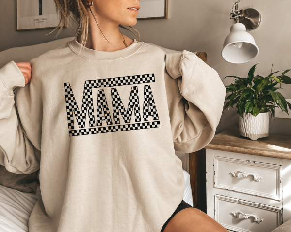 Retro Checkered Mama Sweatshirt