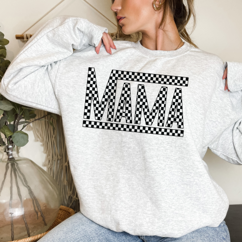 Retro Checkered Mama Sweatshirt