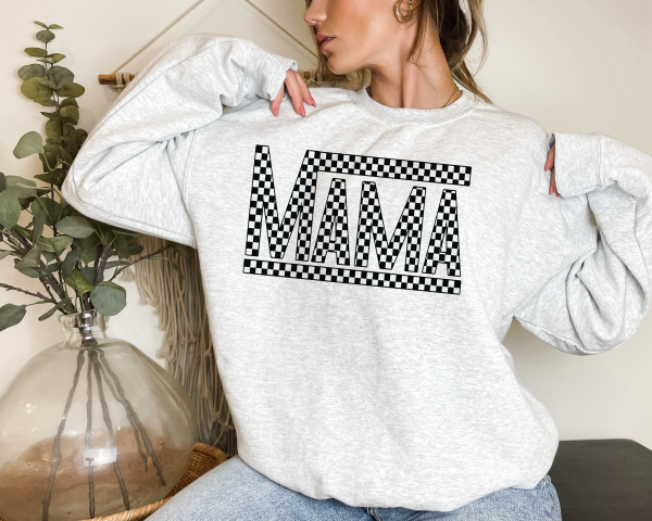 Retro Checkered Mama Sweatshirt