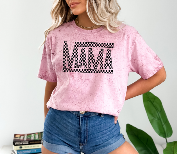 Retro Checkered Mama Shirt