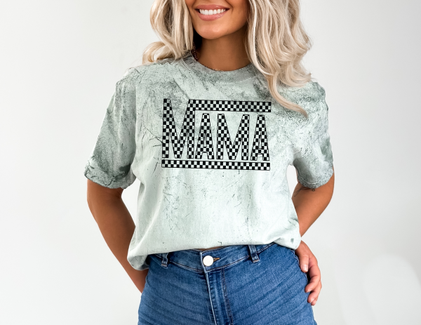 Retro Checkered Mama Shirt