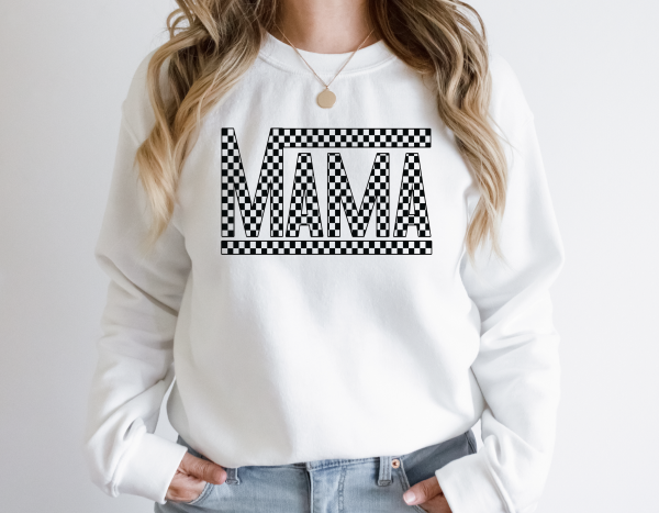 Retro Checkered Mama Sweatshirt