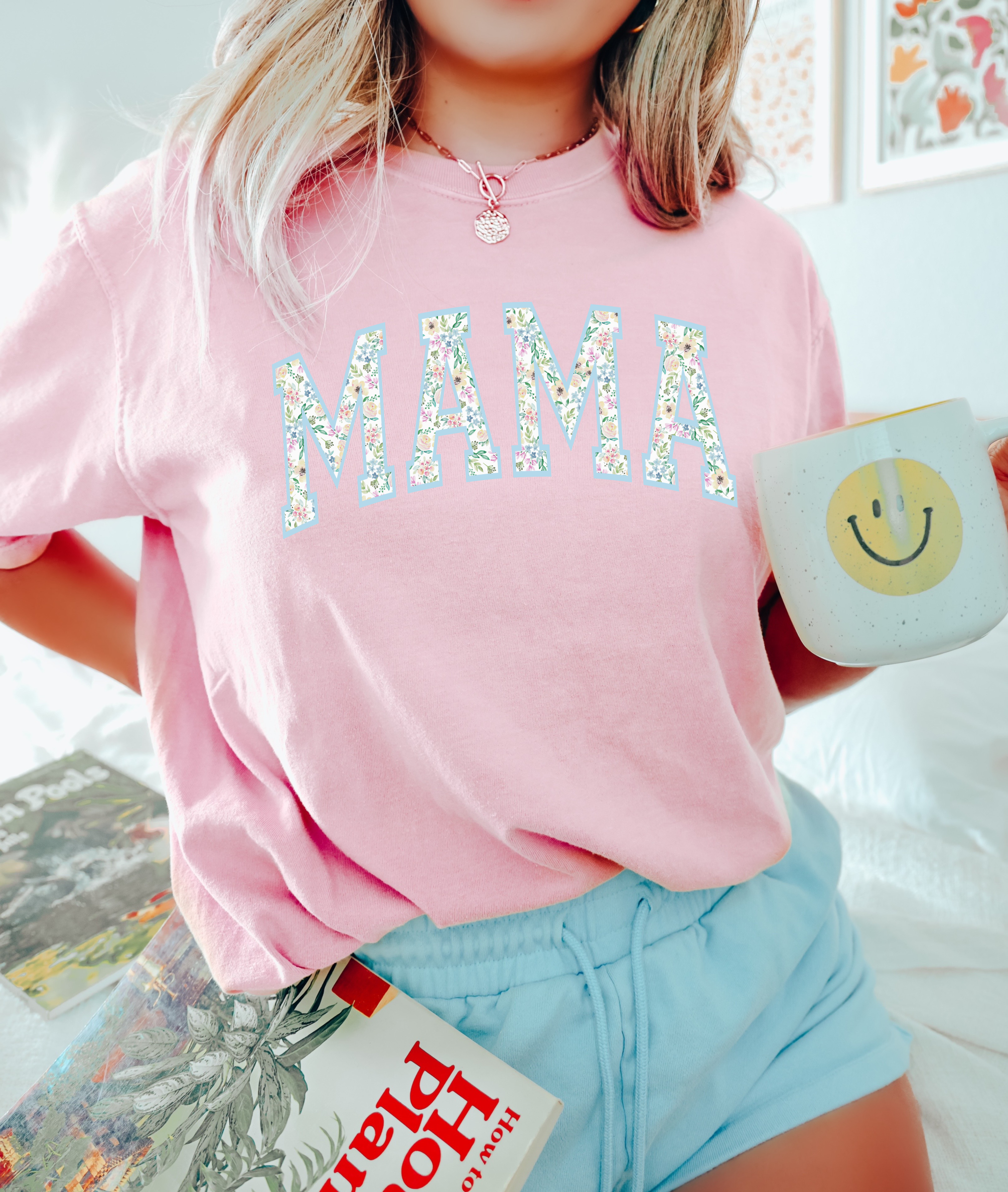 Mama Floral Varsity Comfort Colors Shirt