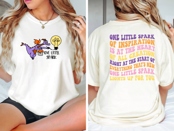 Figment One Little Spark Of Inspiration Front And Back Comfort Colors Shirt