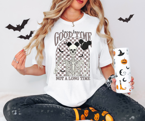 Here For A Good Time Not a Long Time Halloween Shirt