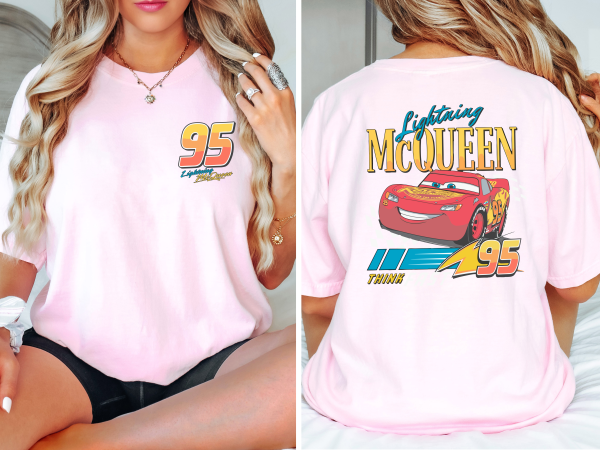 Lighting McQueen Front And Back Comfort Colors Shirt