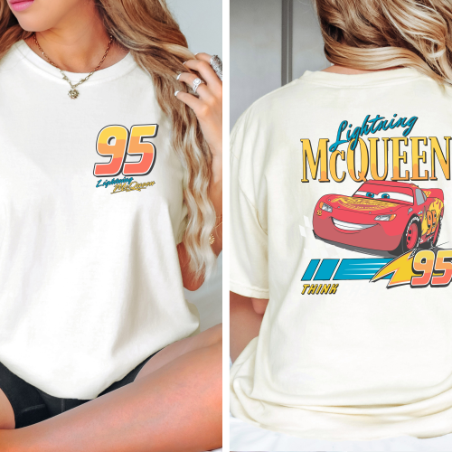 Lighting McQueen Front And Back Comfort Colors Shirt