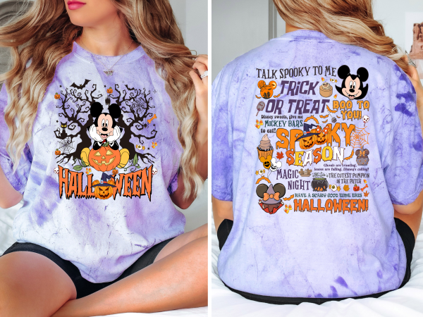 Mickey Halloween Party Front and Back Comfort Colors Shirt