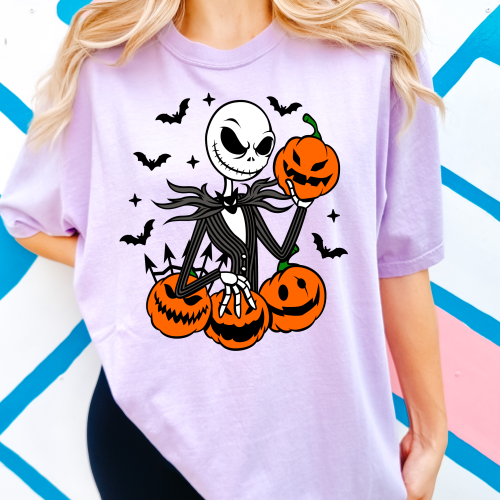 Jack Skellington with Pumpkins Comfort Colors Shirt