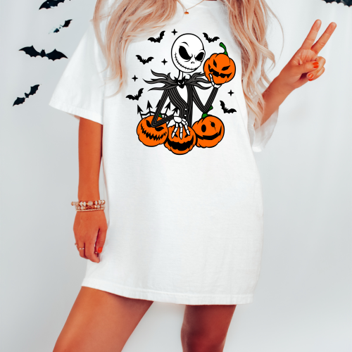 Jack Skellington with Pumpkins Comfort Colors Shirt