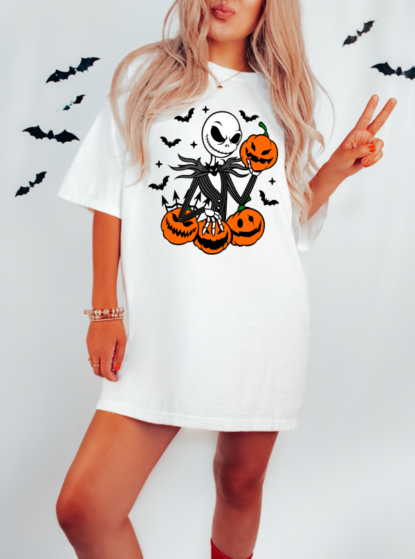 Jack Skellington with Pumpkins Comfort Colors Shirt