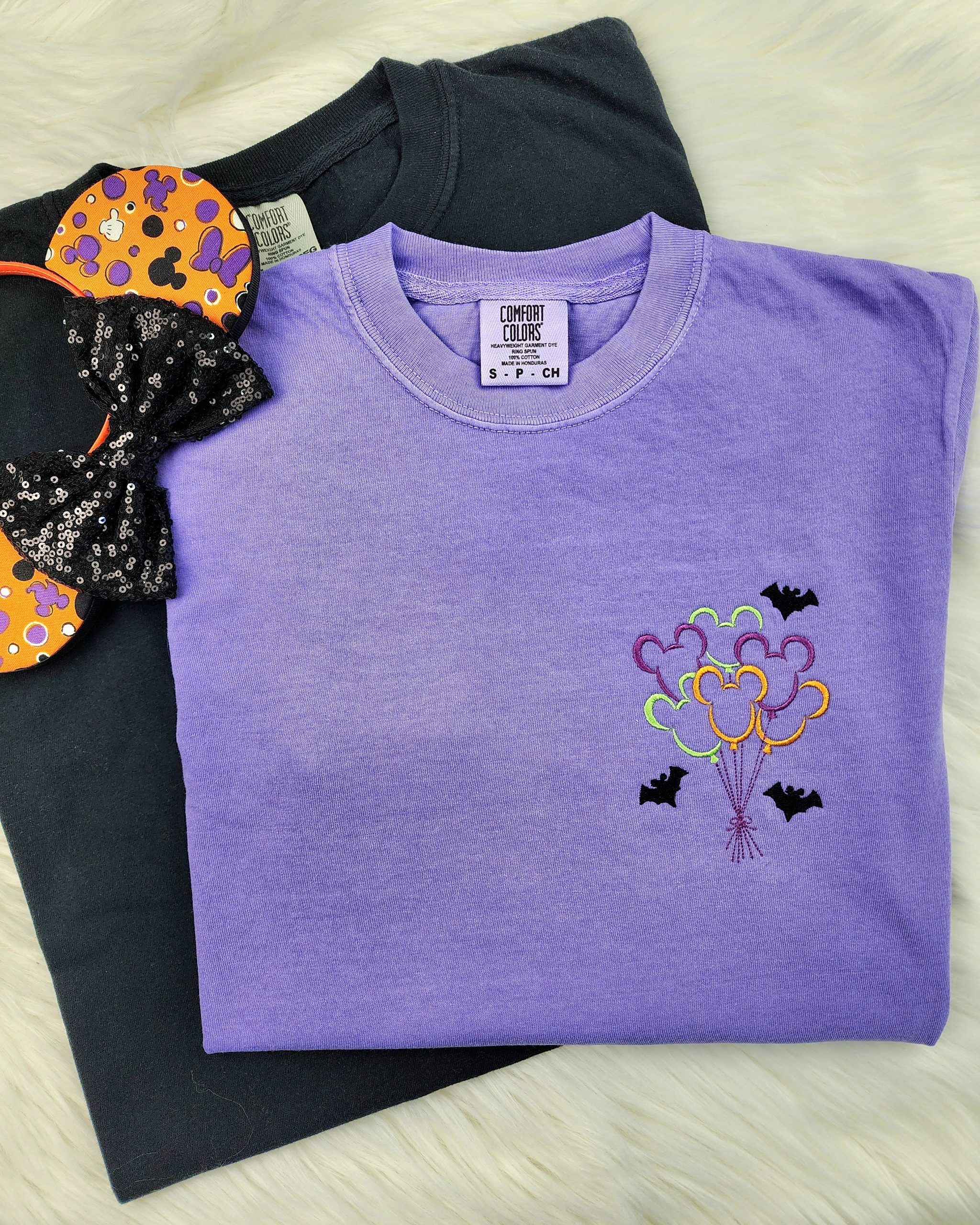 Mickey Halloween Balloons Embroidered Shirt