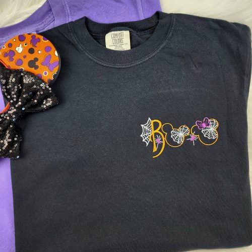 BOO Mickey and Minnie Halloween Embroidered Shirt