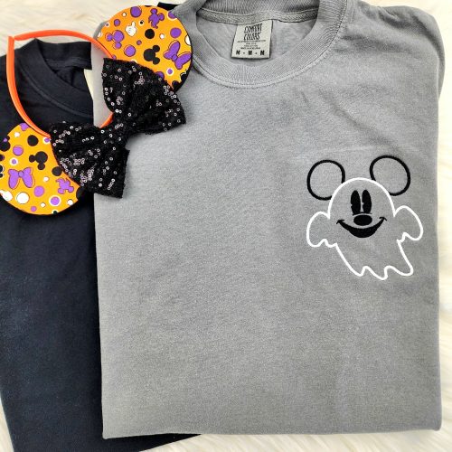 Mickey Ghost Embroidered Shirt