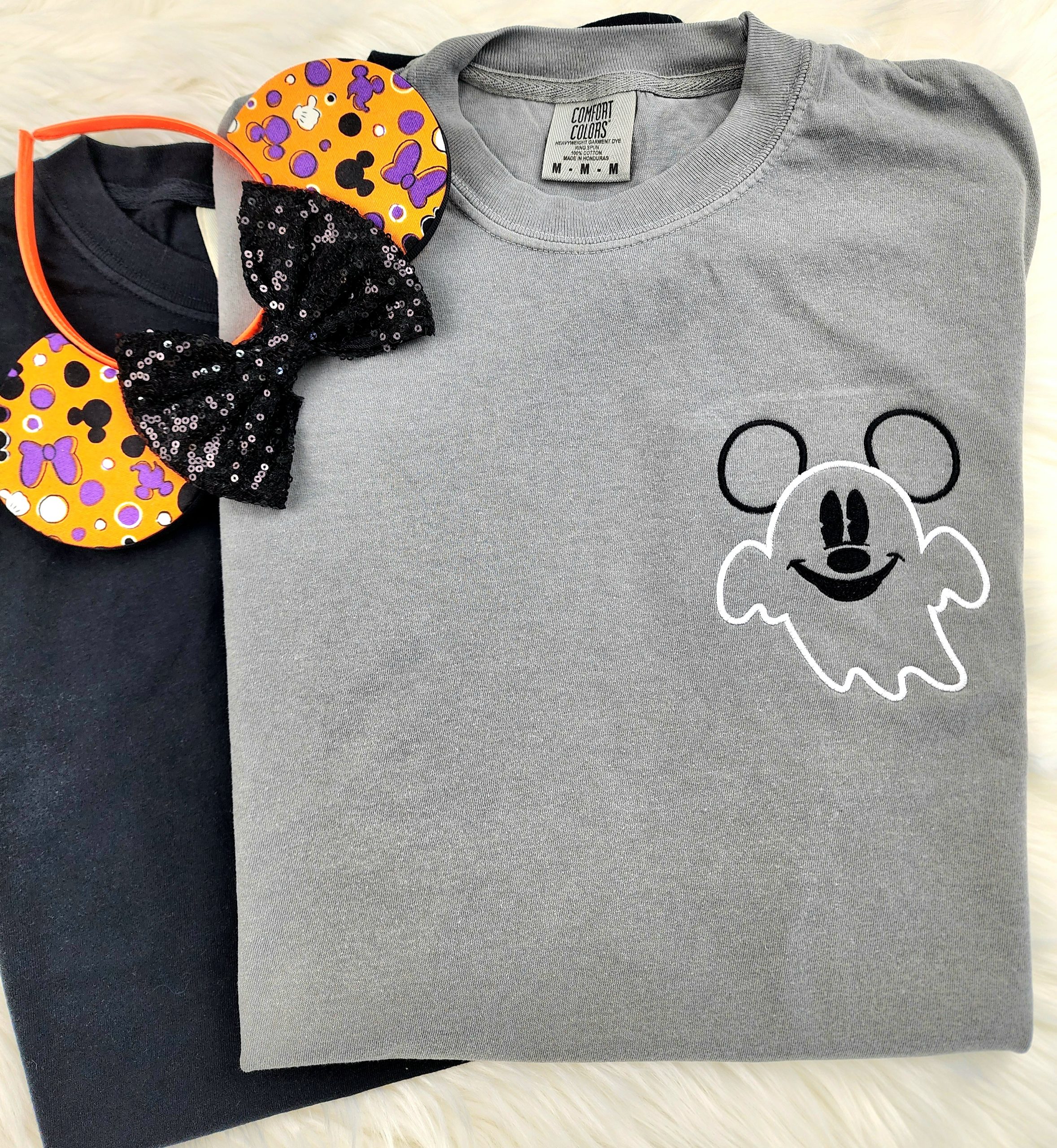 Mickey Ghost Embroidered Shirt