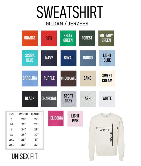 GILDAN COLOR CHART SWEATSHIRT