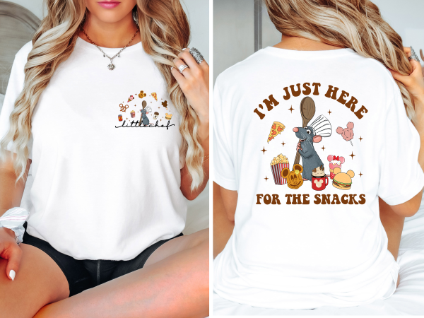 Little Chef I'm Just Here For The Snacks Front And Back Shirt