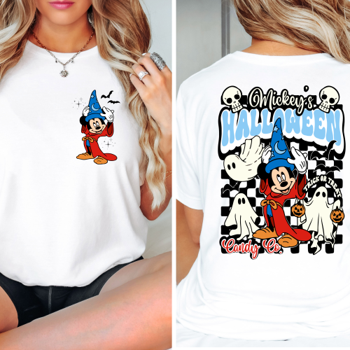 Mickey’s Halloween Candy Co. Front And Back Comfort Colors Shirt