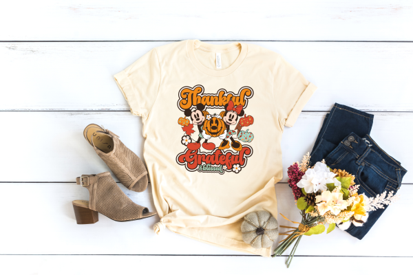 Mickey and Minnie Thankful Grateful & Blessed Shirt