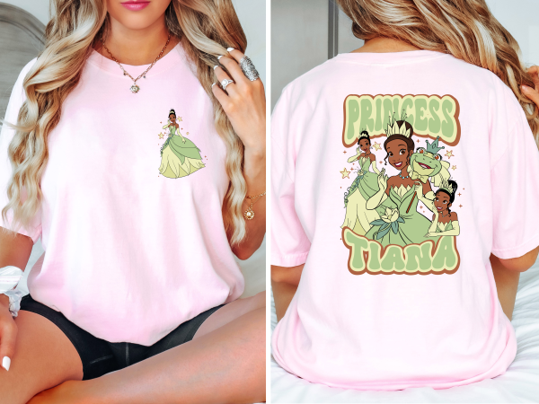 Princess Tiana Front And Back Comfort Colors Shirt