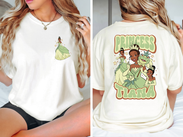 Princess Tiana Front And Back Comfort Colors Shirt