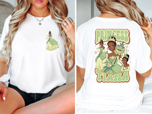 Princess Tiana Front And Back Comfort Colors Shirt