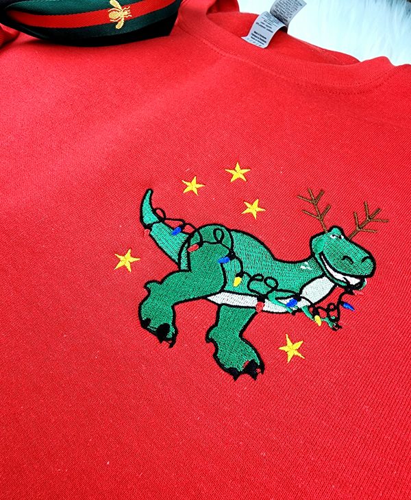 Tree Rex Christmas Embroidered Sweatshirt