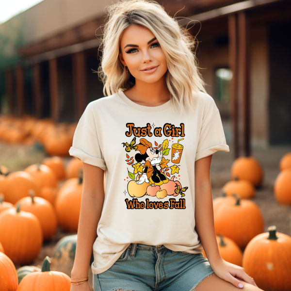 Just A Girl Who Loves Fall Minnie Mouse Shirt